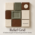 Decortrait™ Relief Grid – Textured Geometric Wall Sculpture