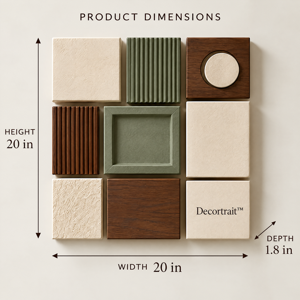 Decortrait™ Relief Grid – Textured Geometric Wall Sculpture