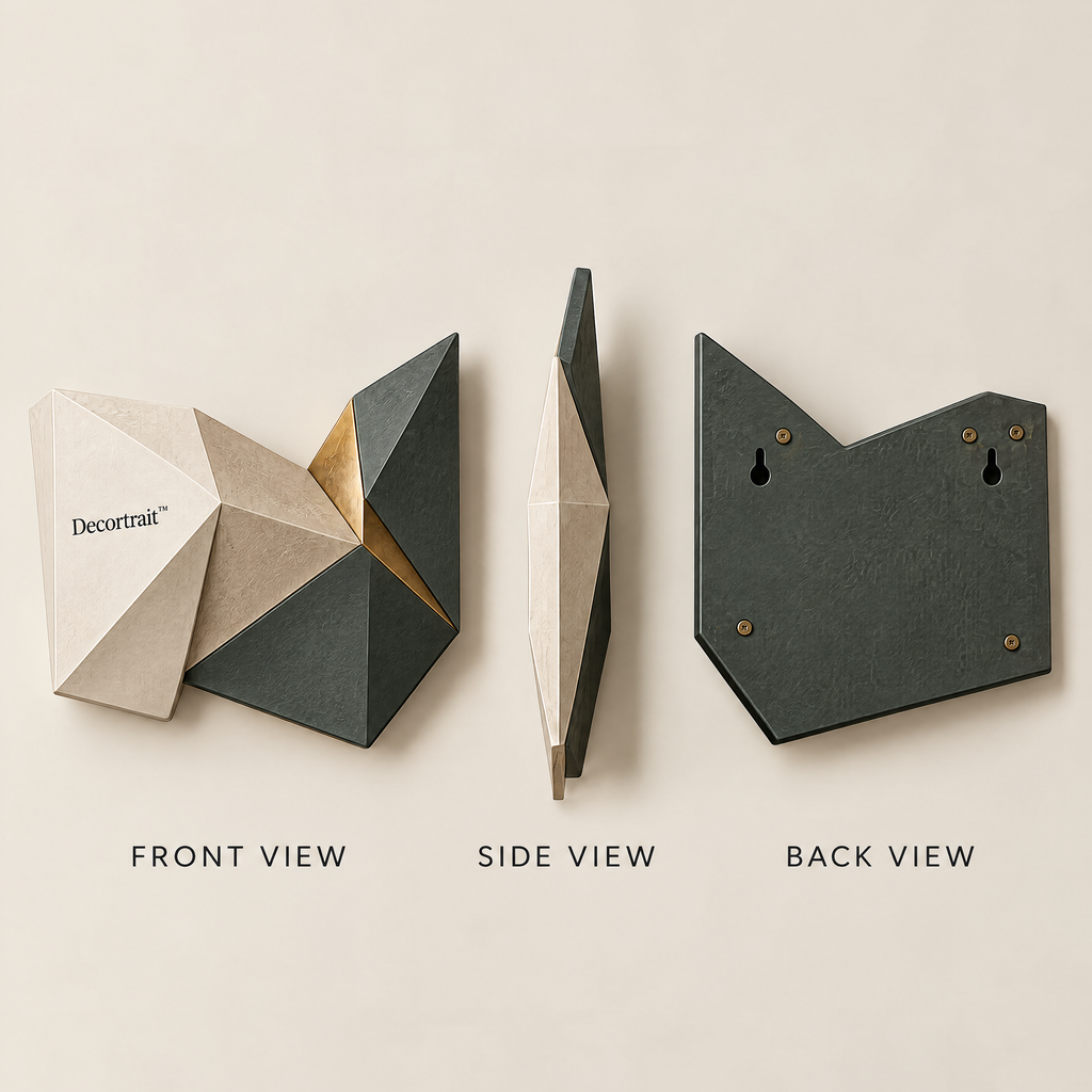 Decortrait™ Folded Plane – Geometric Relief Wall Sculpture