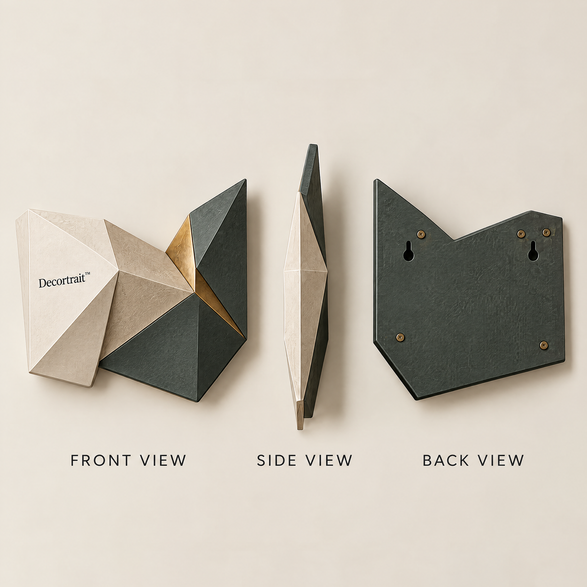 Decortrait™ Folded Plane – Geometric Relief Wall Sculpture