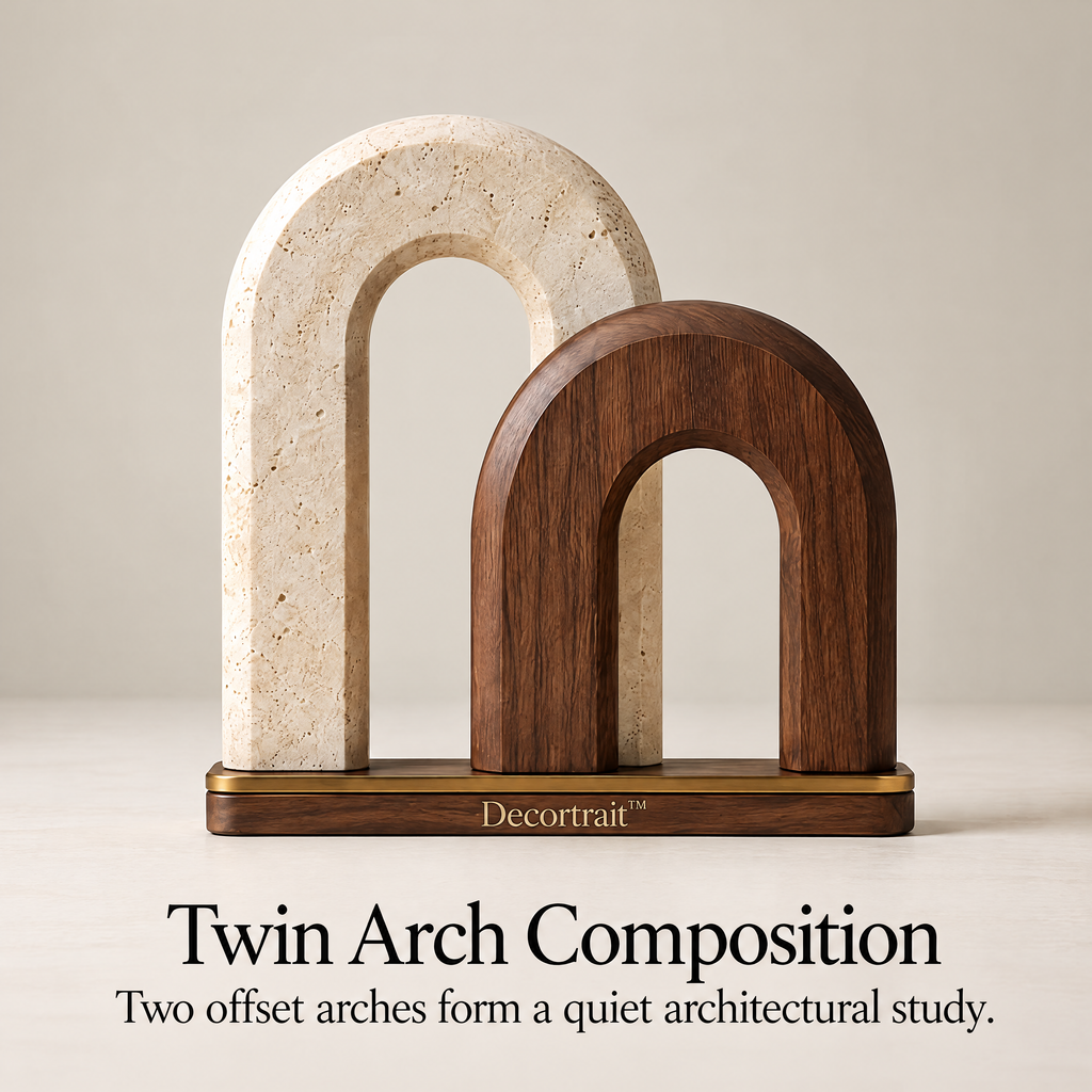Decortrait™ Twin Arch Composition – Layered Architectural Arch Sculpture