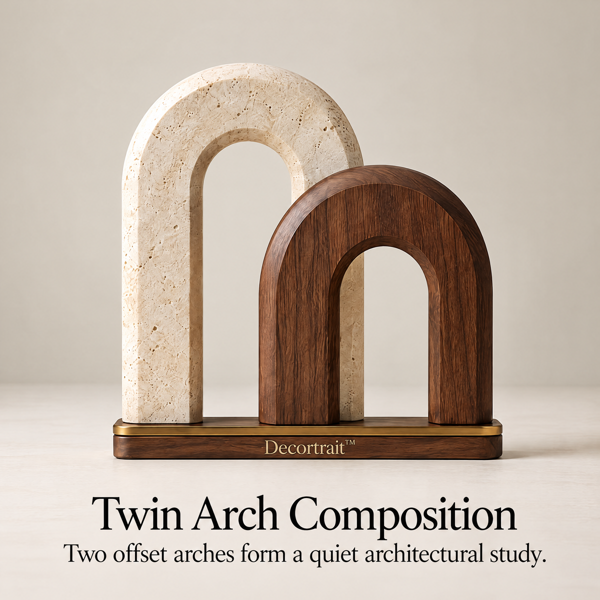Decortrait™ Twin Arch Composition – Layered Architectural Arch Sculpture