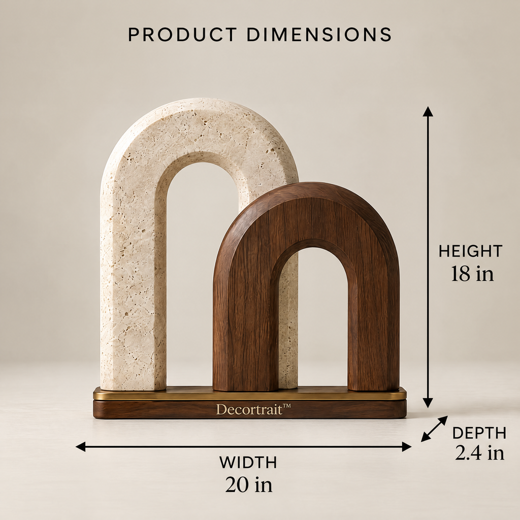 Decortrait™ Twin Arch Composition – Layered Architectural Arch Sculpture