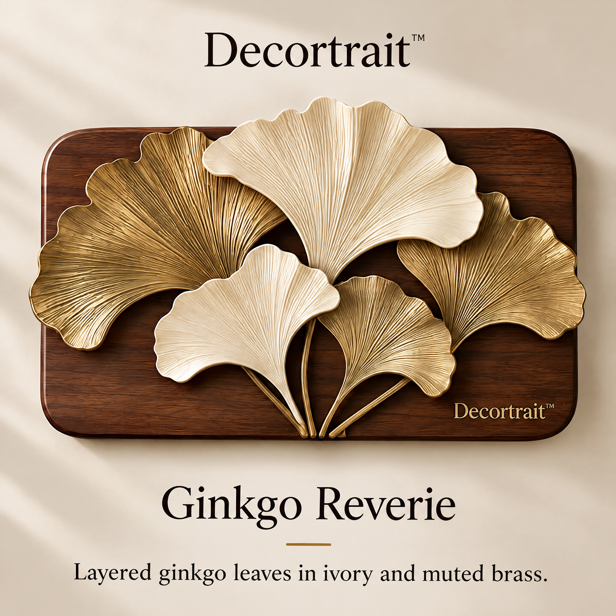 Decortrait™ Ginkgo Reverie – Sculptural Ginkgo Leaf Wall Art