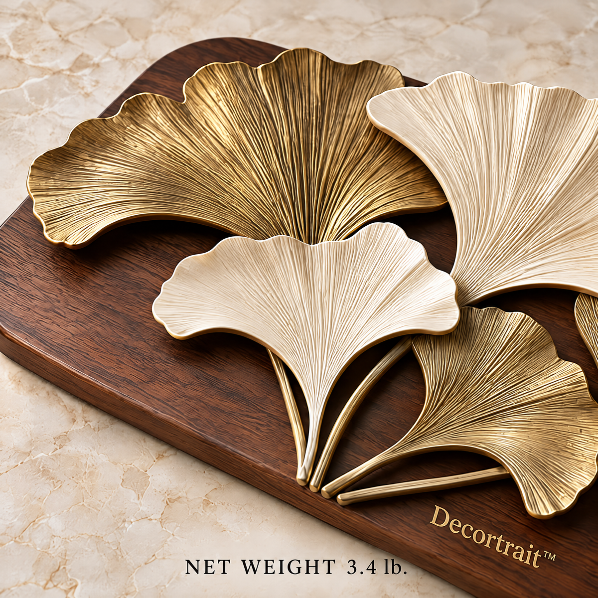 Decortrait™ Ginkgo Reverie – Sculptural Ginkgo Leaf Wall Art