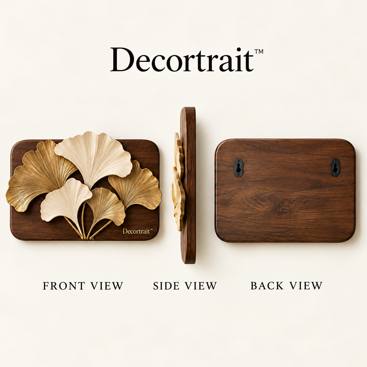 Decortrait™ Ginkgo Reverie – Sculptural Ginkgo Leaf Wall Art