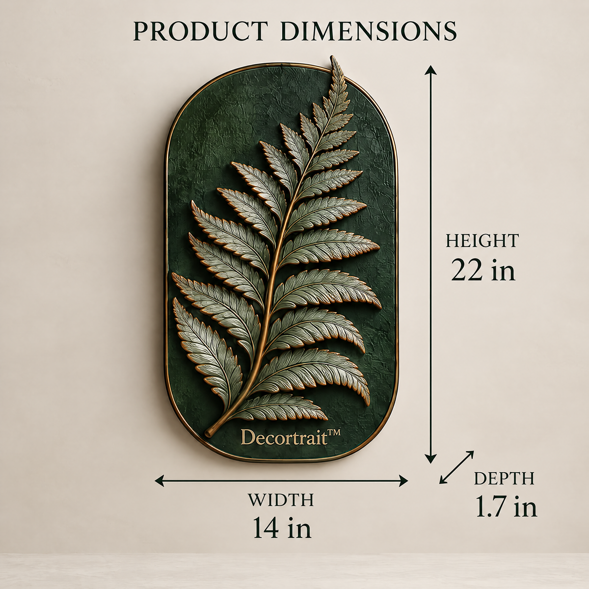 Decortrait™ Fern After Rain – Sculptural Fern Frond Wall Art