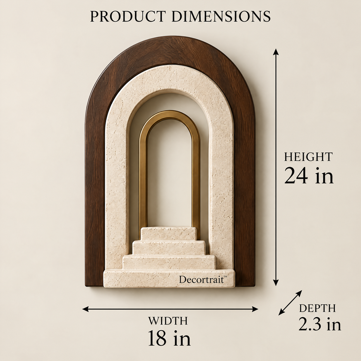 Decortrait™ Arched Passage – Nested Arch Architectural Wall Sculpture